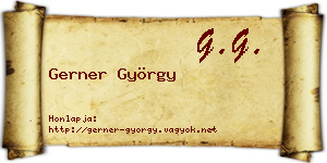 Gerner György névjegykártya